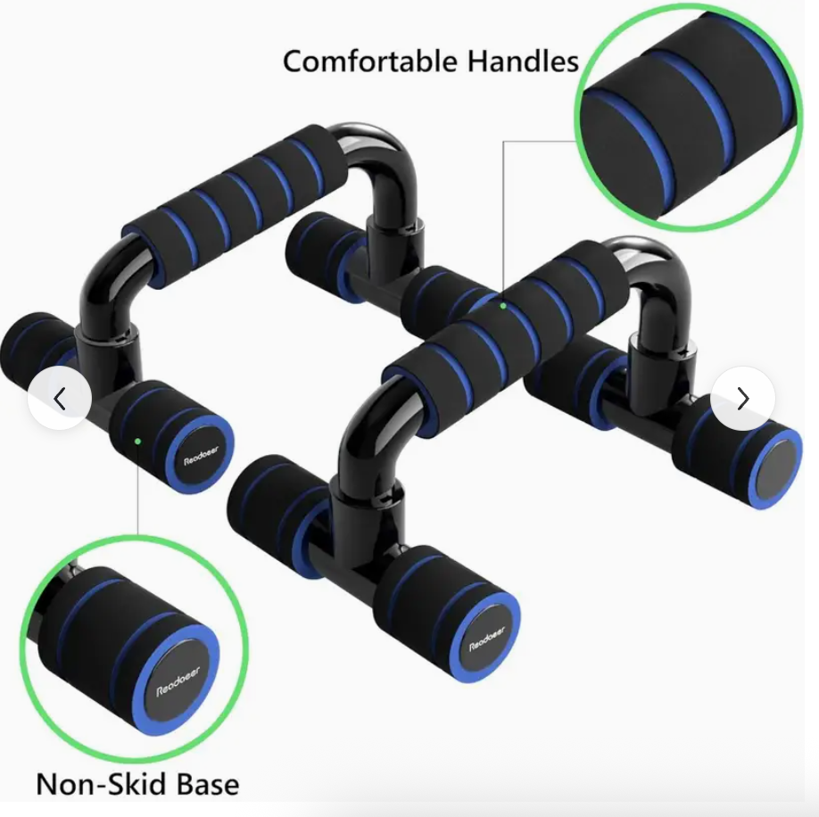 Pushup Bars Stands Handles Set for Men & Women – Cushioned Foam Grip Push Up Bars