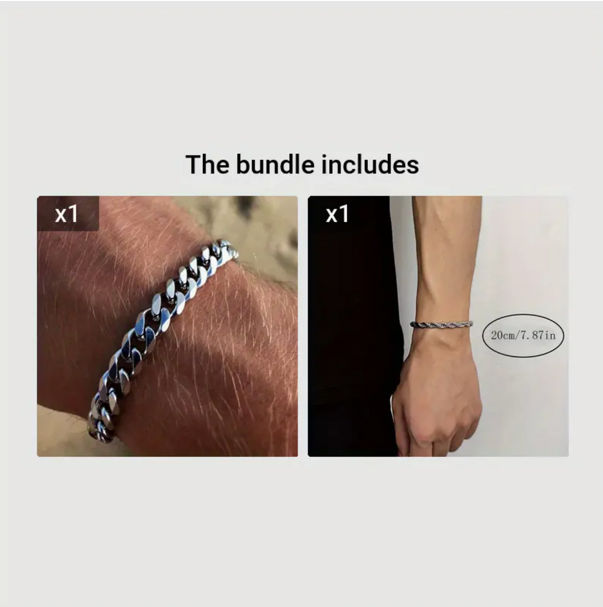 Stainless Steel Cuban Link Chain Bracelet for Men – Hip Hop High Street Style Accessory | American Hip Hop Cool Couple Jewelry