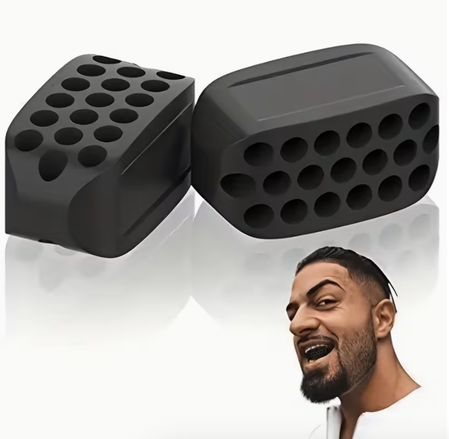 2PCS Silicone Jawline Trainer – Facial Muscle Exerciser for Toning & Relaxation