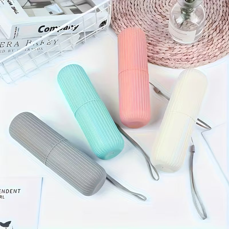 Travel Toothbrush Set with Portable Storage Box, Rinse Cup and Toothpaste Holder