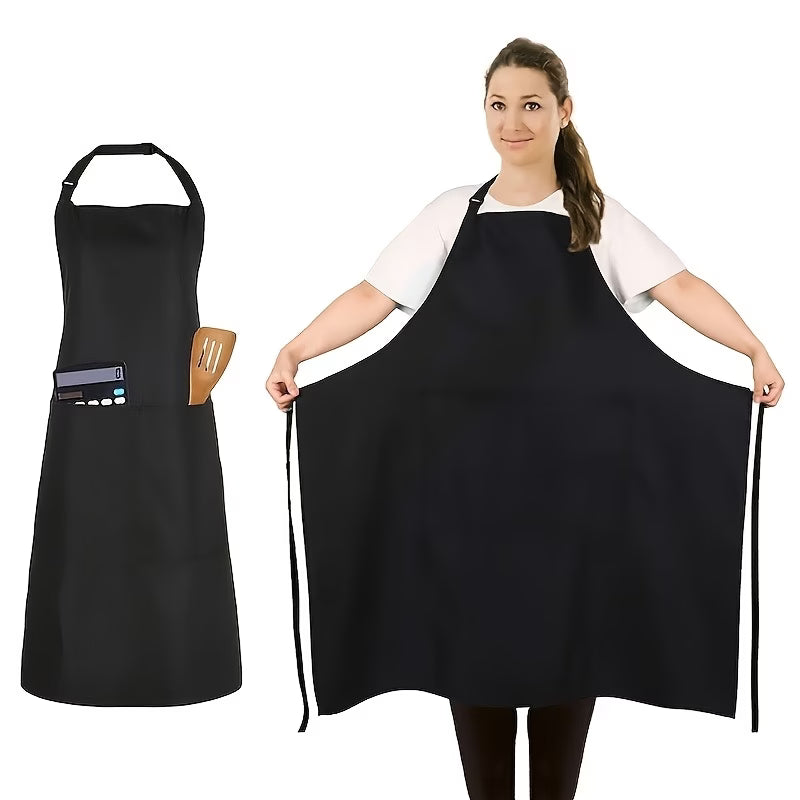 Durable Polyester Adjustable Neck Apron with 2 Large Pockets – Cooking, Baking, Grilling and Crafts