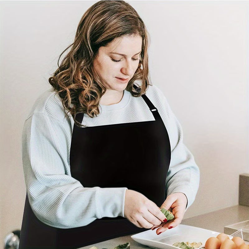 Durable Polyester Adjustable Neck Apron with 2 Large Pockets – Cooking, Baking, Grilling and Crafts
