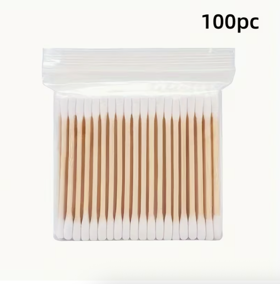 100PCS Premium Dual-Tip Swabs – Lint-Free Precision Swabs for Makeup & Cleaning