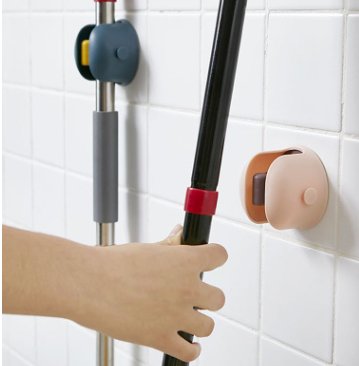 Mop Holder and Hook for Bathroom and Cleaning Tools