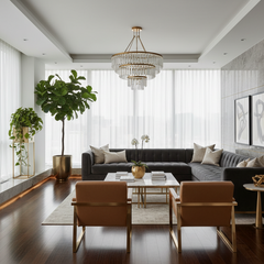 Modern living room interior showcasing stylish home decor elements