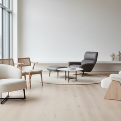 Wooden chairs arranged in a row