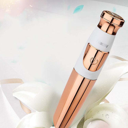 Lipstick-style electric hair remover for women with gold plating and dual power modes