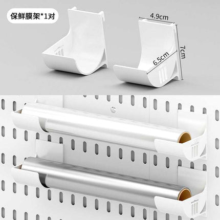 Wall-Mounted Storage Rack with Hooks for Home Use