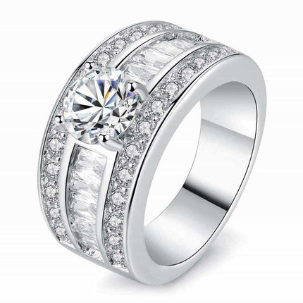 Fashion jewellery zircon claw heart arrow adjustable copper ring for women vintage party accessory