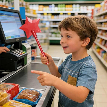 Compact 3D Printed Tap To Pay star-shaped magic wand in multiple colors with built-in NFC for contactless payments