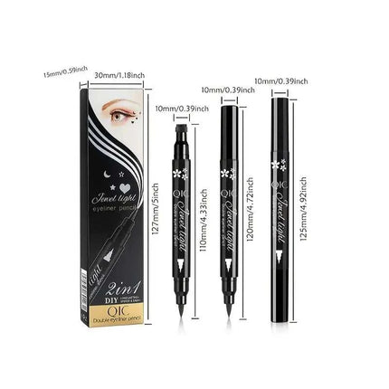 Eyeliner Stamp Wingliner waterproof smudge-proof gel pen set with heart-shaped wing stamp