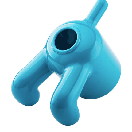 Colorful creative dog toilet paper holder made of durable plastic in bathroom setting