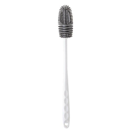 Long Handle Cup Brush with silicone head for cleaning cups and bottles in gray and white colors