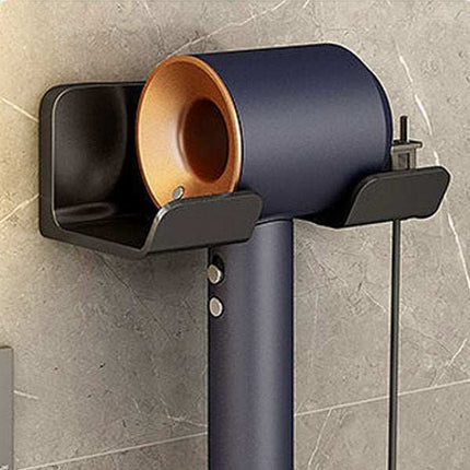 Bathroom hair dryer holder no drill multi-function rack in white black and gray for organizing hair tools in bathrooms