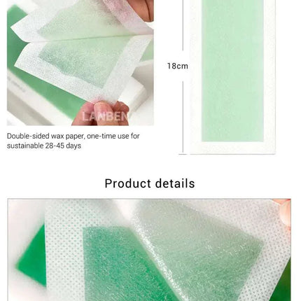 LANBENA Natural Wax Strips purple and yellow pack for effective hair removal and smooth skin