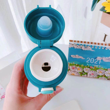 Cute Melody Dreamy stainless steel insulated cup with colorful cartoon design and push-button lid