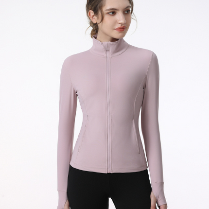 Women's Long Sleeve Zip Sports Jacket for Yoga & Running