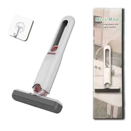 Pink one Handed Mini mopMini Squeeze mop for Tabletop Cleaning Self Squeezing Mini mop for Small SpacesTabletop mop(1 Cotton Heads + 1 Squeeze Handle)
