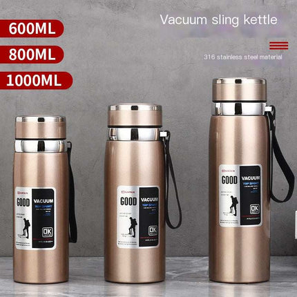 Stainless Steel Insulated Tea Cup 1000ml with vacuum insulation and leak-proof lid for outdoor use