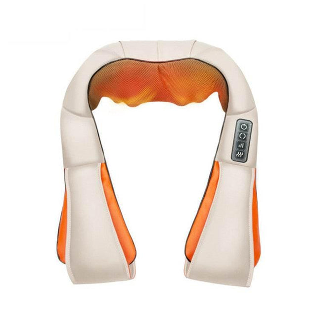 Multifunctional electric neck shoulder massager with infrared heating and carbon fiber massage heads
