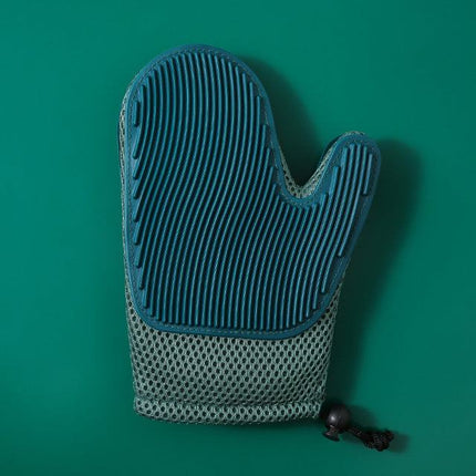 Colorful silicone massage gloves for pet grooming and hair removal