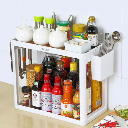 2-Tier Kitchen Storage Rack for Utensils and Spices
