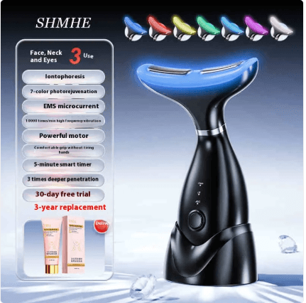 Portable beauty instrument for face lifting and tightening with anti-aging features