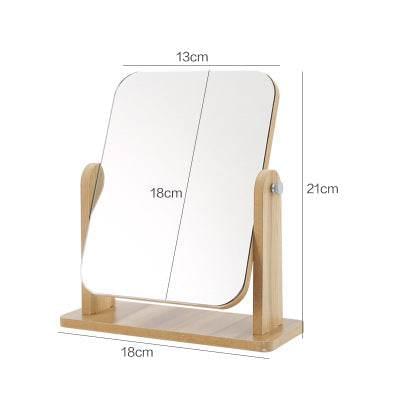 Large heart-shaped desktop mirror with clear glass reflection for makeup and grooming on a stable plastic base