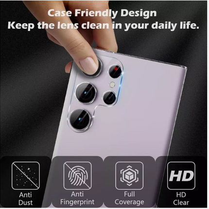 Samsung Galaxy S25 Ultra clear camera lens tempered glass protector, durable screen shield for mobile device.