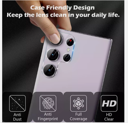 Samsung Galaxy S25 Ultra clear camera lens tempered glass protector, durable screen shield for mobile device.