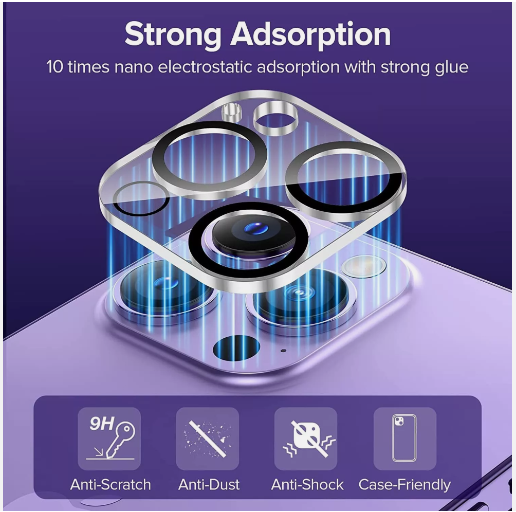 Rear Camera Lens Protector for iPhone 16 / iPhone 16 Plus / iPhone 16 Pro / iPhone 16 Pro Max | 9H Tempered Glass Shield