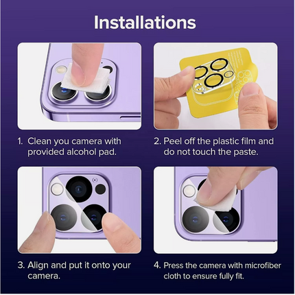 Rear Camera Lens Protector for iPhone 15 / 15 Plus / 15 Pro / 15 Pro Max  | 9H Tempered Glass Cover