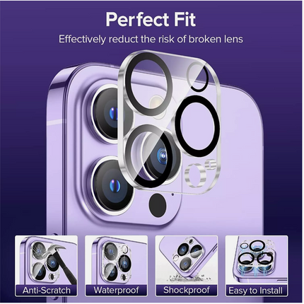 Rear Camera Lens Protector for iPhone 15 / 15 Plus / 15 Pro / 15 Pro Max  | 9H Tempered Glass Cover