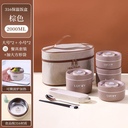 Colorful 316 stainless steel insulated lunch boxes with leak-proof design for students and professionals