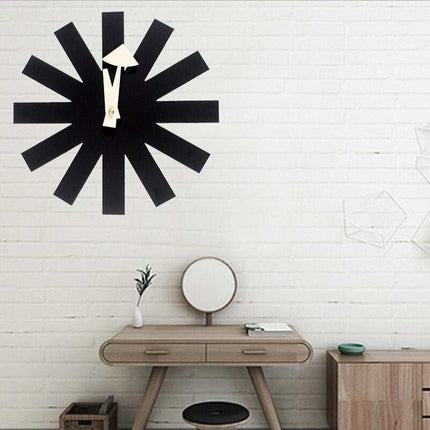 Classic black Nordic designer wall clock with minimalist design for home decor