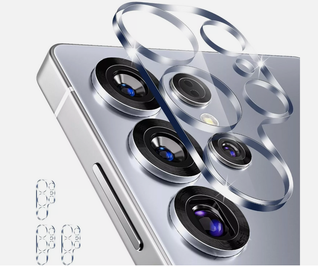 Samsung Galaxy S25 Ultra clear camera lens tempered glass protector, durable screen cover for mobile phones.