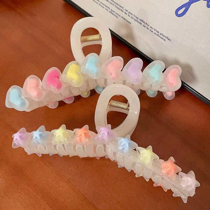 Love Star Hair Clip stylish plastic resin hair accessory elegant design secure hold