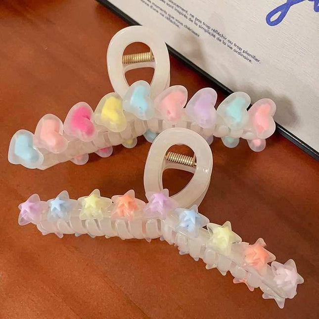 Love Star Hair Clip stylish plastic resin hair accessory elegant design secure hold