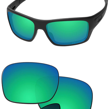 PapaViva Replacement Lenses for Oakley Turbine OO9263 65mm Emerald Green Polarized Sunglasses