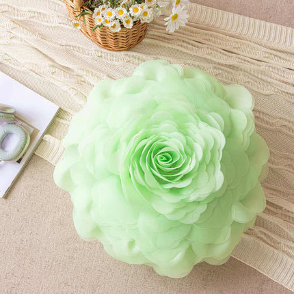 Princess-style 3D sheer gauze flower pillow covers with delicate floral embroidery in soft pastel colors for elegant bedroom decor