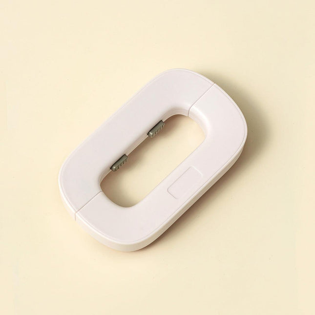 Refrigerator lock in white and gray for cabinet safety and childproofing