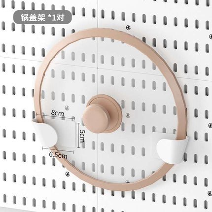 Wall-Mounted Storage Rack with Hooks for Home Use