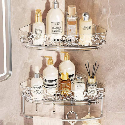 Glacier Pattern Triangular Bathroom Wall Shelf Organizer