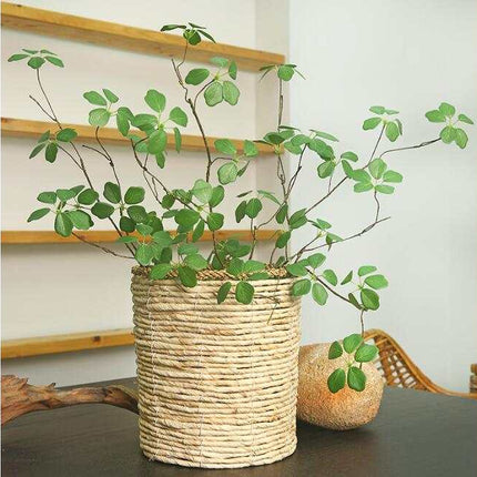 Guanyin Lotus Leaf minimalist faux green silk plant branch decor 90cm tall vibrant natural look