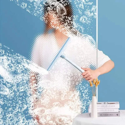 Long-Handle Shower Squeegee with durable rubber blade for streak-free glass cleaning and easy reach