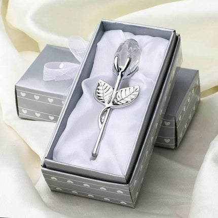 Valentine's Day crystal metal rose decoration with sparkling petals and metallic branches