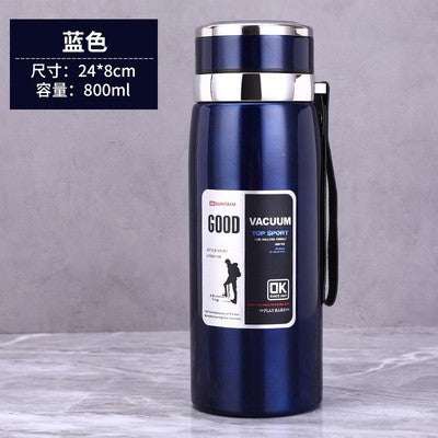 Stainless Steel Insulated Tea Cup 1000ml with vacuum insulation and leak-proof lid for outdoor use