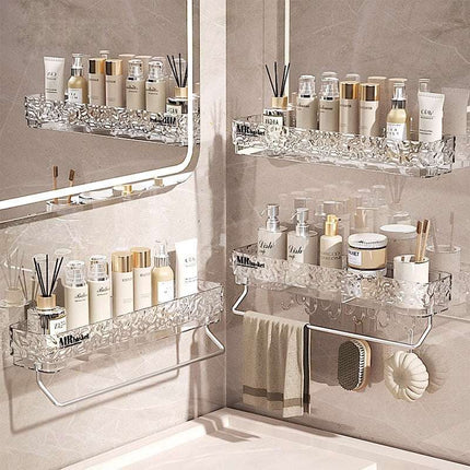 Glacier Pattern Triangular Bathroom Wall Shelf Organizer