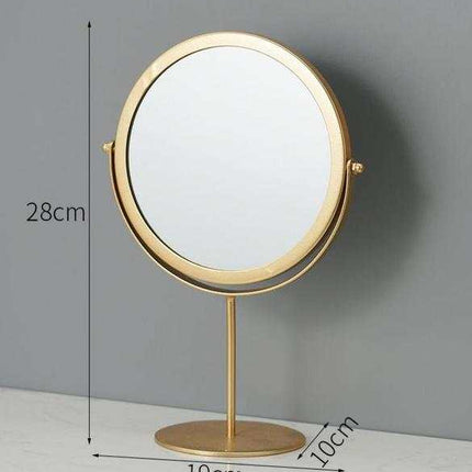 Nordic Portable Large Desktop Makeup Mirror in black with adjustable tilt on a wooden desk