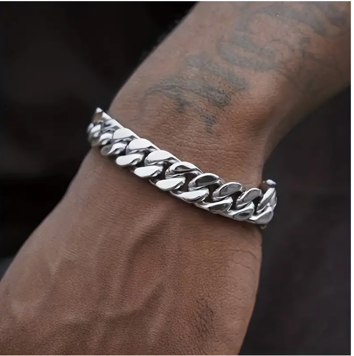Stainless Steel Cuban Link Chain Bracelet for Men – Hip Hop High Street Style Accessory | American Hip Hop Cool Couple Jewelry